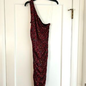 Leith One Shoulder Rouched floral dress